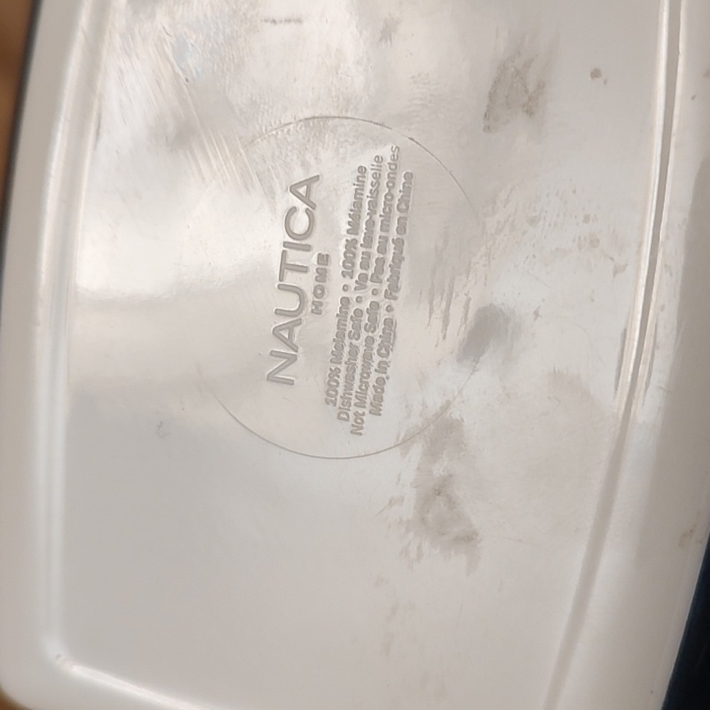 Nautica Canoe Navy Blue and White 3 Section Appetizer Bowl - Picture 11 of 13